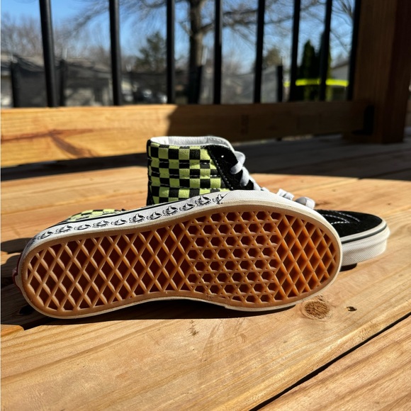 (KIDS) VANS BMX LOGO high top Yellow Checkered Sk8-Hi Reissue - Picture 4 of 5
